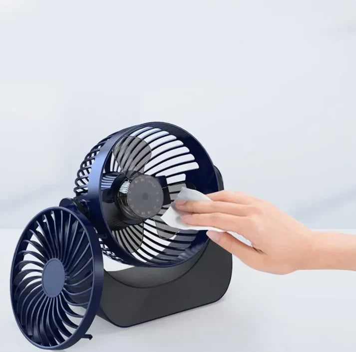 360° Rotate Desktop Fan – Powerful, Portable & Silent Cooling Solution مروحة مكتبية دوّارة 360 درجة – تبريد قوي، محمول وهادئ