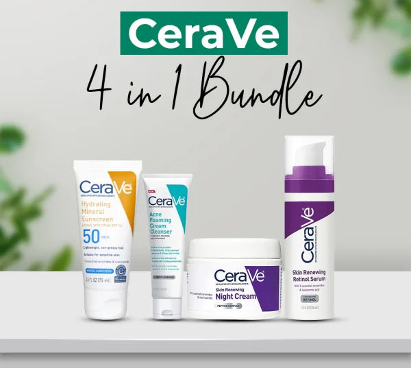 🌿 CeraVe 4-in-1 Skincare Kit (Night Cream, Sunblock, Cleanser & Serum) ✨ Complete daily skincare routine for radiant, healthy, and hydrated skin.