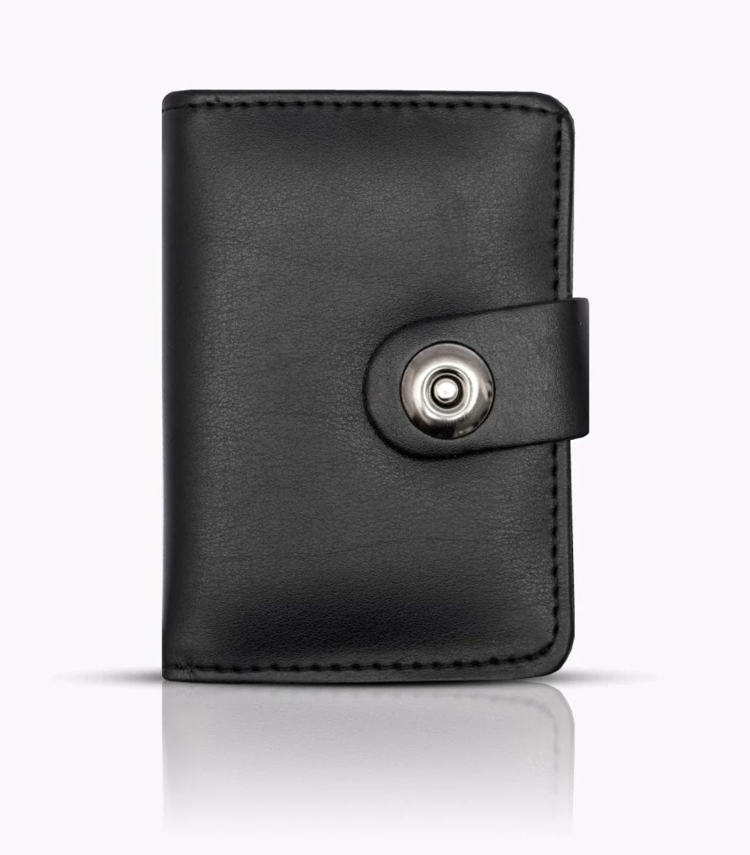 Plain rexine smart wallet with minimal button closure, slim and stylish design for men and women, easy to carry, random color.         Is this helpful so far?    Ask ChatGPT