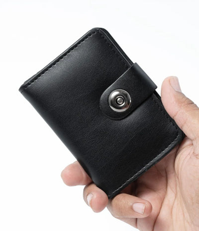 Plain rexine smart wallet with minimal button closure, slim and stylish design for men and women, easy to carry, random color.         Is this helpful so far?    Ask ChatGPT