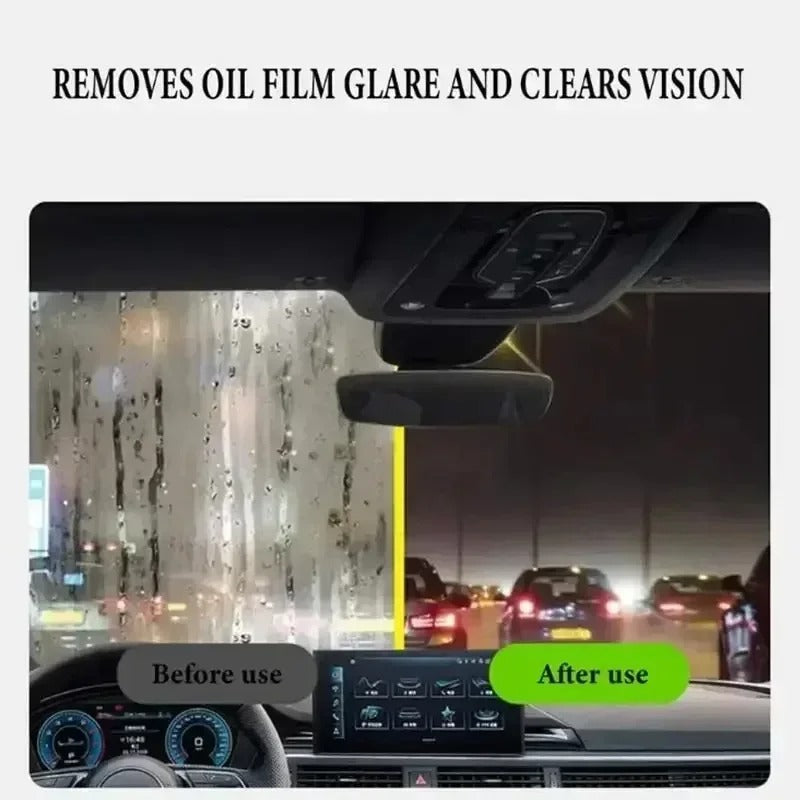 🧼 1pc Oil Film Brush 2.0 – Clear Vision Windshield & Glass Cleaner (with Extra Liquid)